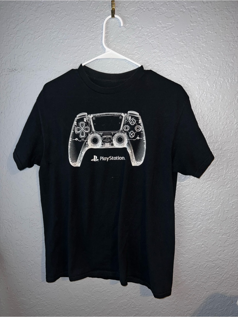 Sony Black T-Shirt with White PlayStation Controller Graphic